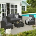 thumbnail image 6 of SOLAURA 4-Piece Outdoor Deep Seat Chair Cushions Set, 24" x 24" Seat Cushions for Chair, Sofa, and Couch, Gray (Set of 2 Seat Cushions and 2 Back Cushions), 6 of 6