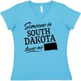 thumbnail image 3 of Inktastic Someone in South Dakota Loves Me Women's V-Neck T-Shirt, 3 of 5