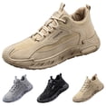 thumbnail image 4 of AUDeals Men's Lace Up Sneakers PU Leather Non Slip Thick Sole Walking Shoes Casual Work Hiking Shoes, 4 of 8