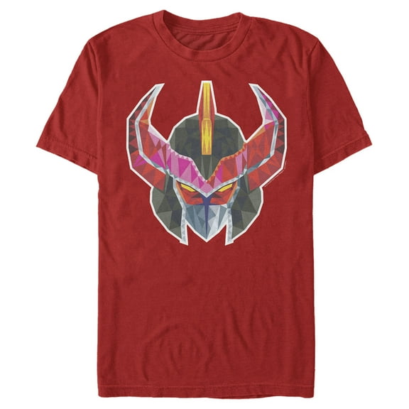 Men's Power Rangers Megazord Geometric Helmet  Graphic Tee Red X Large