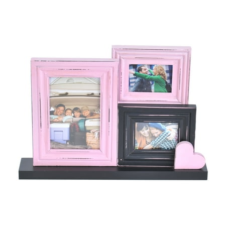 Melannco 3 Opening Black Heart Table Photo Collage ...