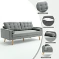 thumbnail image 4 of Vastcury 71.6" Tufted Upholstered 3-Seater Sofa for Living Room, Gray Linen, 4 of 7