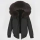 thumbnail image 3 of Parkas de invierno de alta gama de nuevo diseño para mujer, prendas de vestir exteriores de diseño corto informal, chaquetas de plumón con capucha y gran decoración de piel, 3 of 5