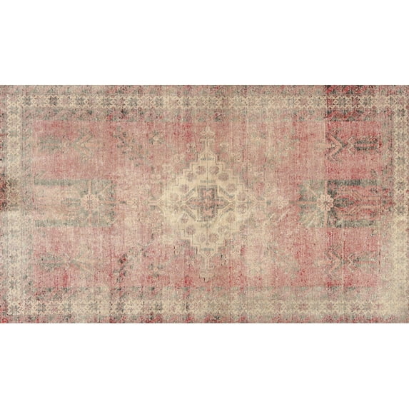 Ahgly Company Indoor Rectangle Traditional Orange Salmon Pink Persian Area Rugs, 8' x 12'