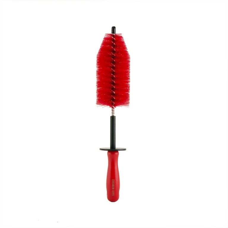 brushdepot Car Wheel Brushes 3-Piece Kit – Includes Angled Wheel Rim Brush  (3 Brushes) (Red)