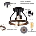 thumbnail image 3 of MONIPA E26 3-Light Rustic Wooden Matte Black Electric Farmhouse Chandelier, 3 of 8