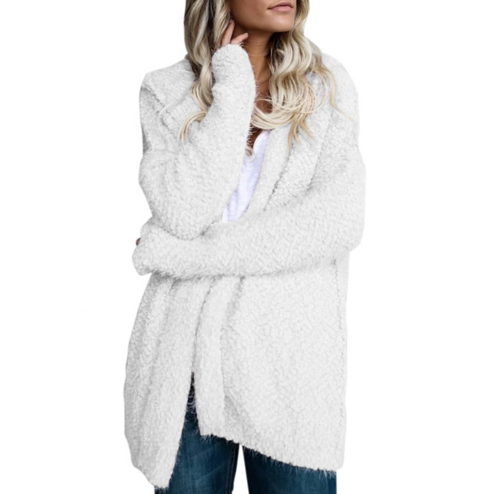 Soft Chunky Knit Fuzzy Sweater Open 