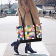 thumbnail image 4 of FORMRS Canvas Laptop Tote Bag for Women with 15.6" Computer Compartments Shoulder Handbag, Dark Colorful Circles, 4 of 7