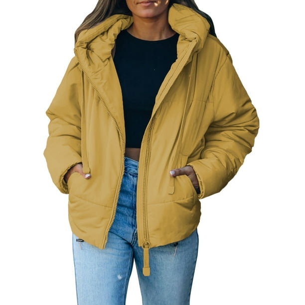 SHEWIN Women 2022 Winter Full Zipper Puffer Jacket Warm Zip Up Quilted Short Down Jackets with Pockets - Walmart.com