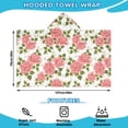 thumbnail image 2 of Pioneer Flower Floral Print Pattern Hooded Bath Towel，50"x30" for Ages 3 To 12 Kids, Quick Dry Lightweight Soft Microfiber Hood Beach Towel Cover Up for Kids, 2 of 7