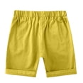 thumbnail image 6 of NAISIBABY Boys Pull-On Shorts, Elastic Waist Cotton Performance with Pockets Summer Casual Sports Shorts Yellow 2T, 6 of 8