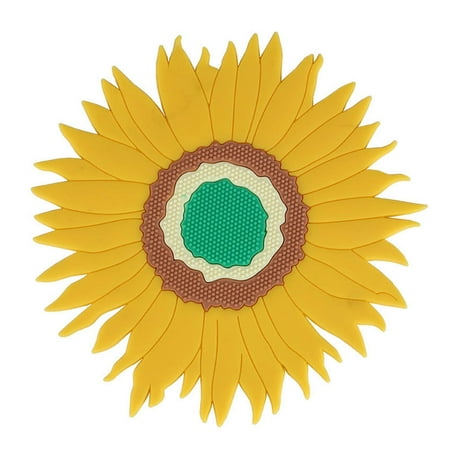 

Home Decor Kitchen 2PC Gadgets Sunflower Silicone Pot Holders Multi-Use Great Heat Resistant Item Storage Rack Shelf