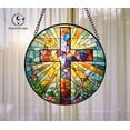 thumbnail image 3 of Christian Stained Glass Cross Suncatcher – Colorful Religious Window Art, Handcrafted Cross Design, Inspirational Home Decor, Faith and Ho 1901447321, 3 of 4