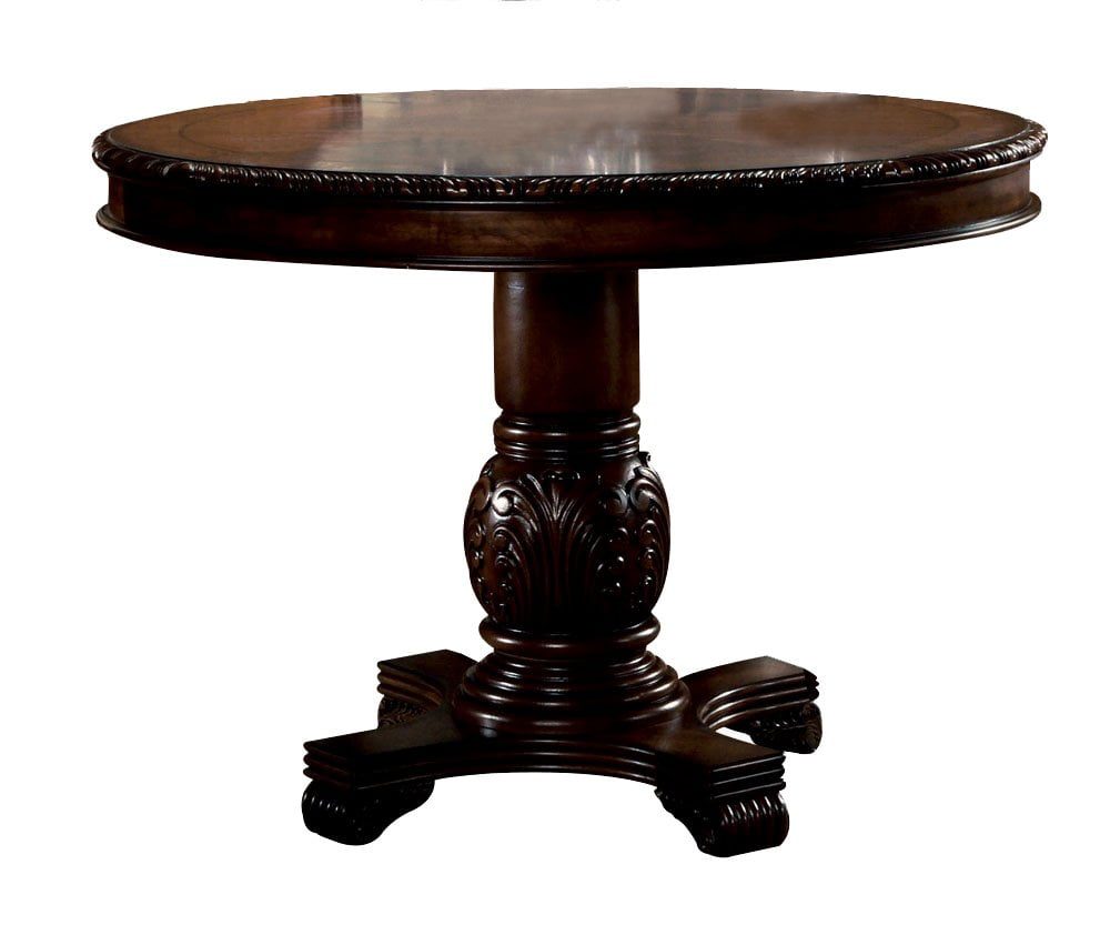 Acme Furniture Chateau De Ville Counter Height Table - Round Pedestal Dining Table In Cherry Finish