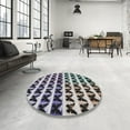 thumbnail image 3 of Ahgly Company Indoor Round Patterned Platinum Silver Gray Novelty Area Rugs, 4' Round, 3 of 6