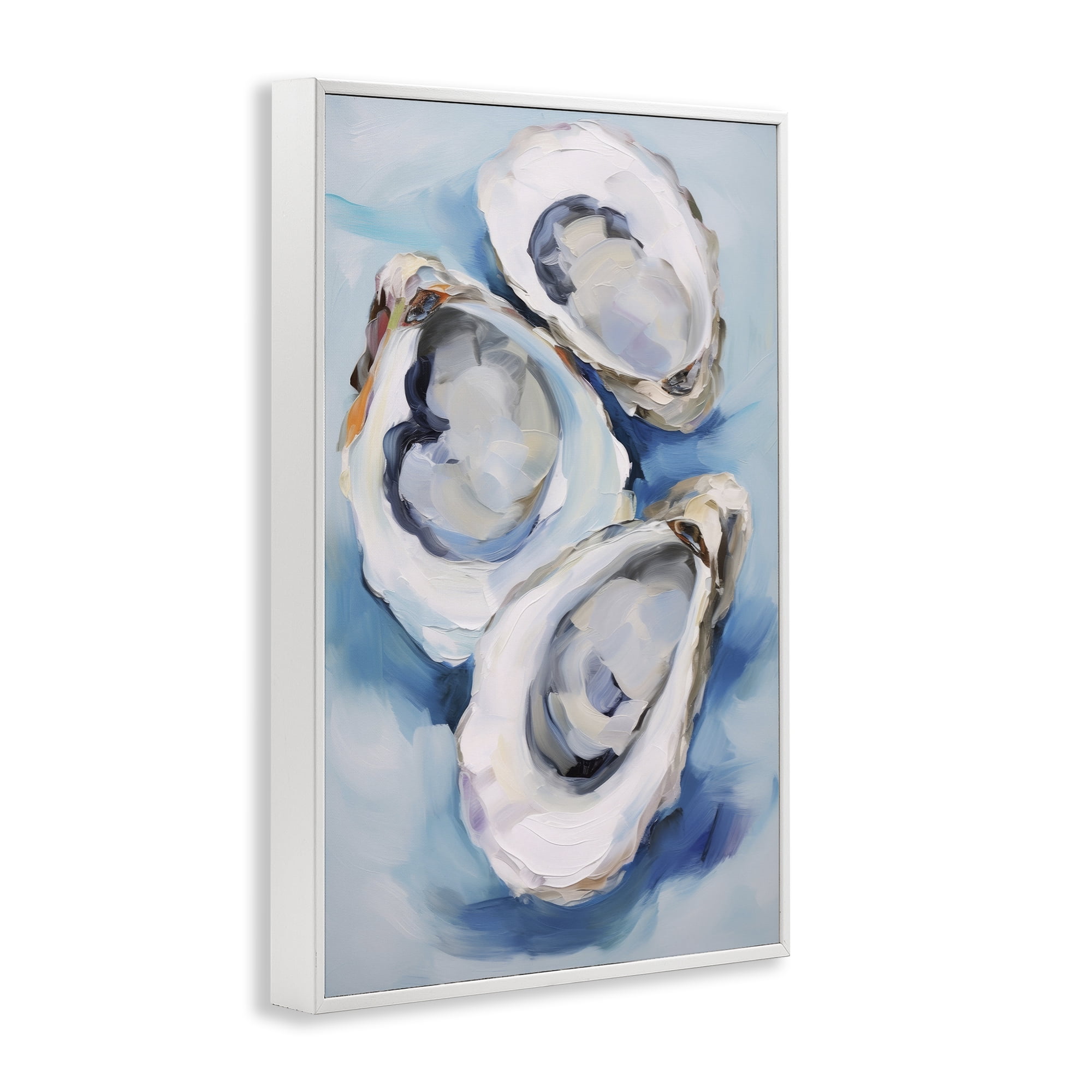 Stupell Industries Oyster Shell Trio Animals & Insects Painting White Framed Art Print Wall Art, 12 x 18