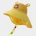 thumbnail image 2 of REDARER Kids Bear Print Sun Hat, UPF 50+ Wide Brim with Neck Flap for Summer Outdoor & Beach Play,One Size, 2 of 3