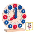thumbnail image 1 of 1 Set Kids Wood Clock Toy Children Educational Clock Model Time Learning Clock Plaything, 1 of 5