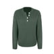 thumbnail image 3 of Suéter Jersey informal para mujer, cuello redondo, botones, ajuste holgado, traje diario elegante de gran tamaño Ygjytge ejercito verde T L para Mujer, 3 of 9
