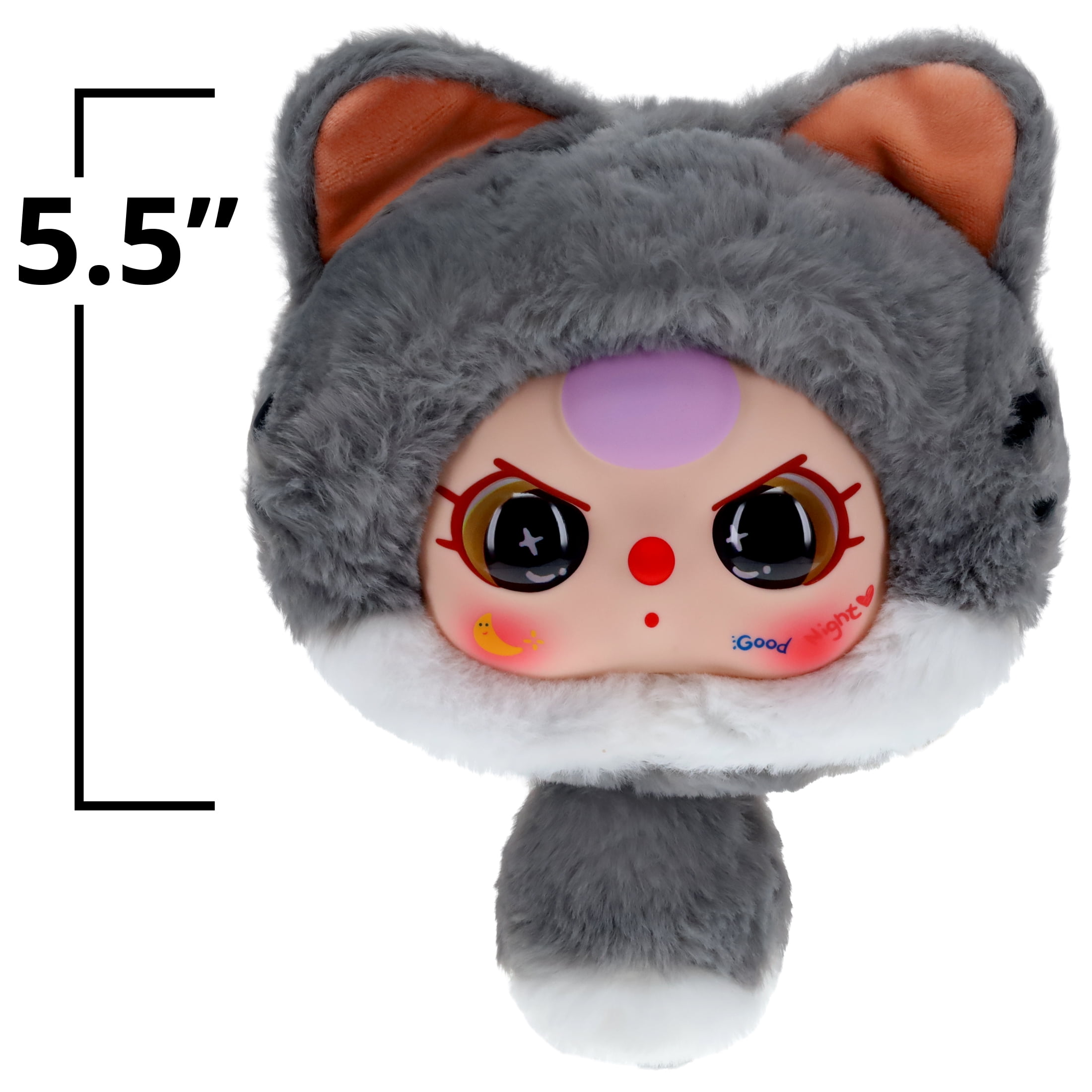 Baby Three Collectible Mystery Plush - Blind Box Surprise Toy - Fortune Cat - Zipper Bag Plush Collection - Includes 1 Random Character