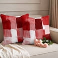 thumbnail image 2 of Red Geometric Outdoor Waterproof Pillow Covers, Watercolor Ombre Modern Abstract Art Decorative Square Throw Pillowcase Sofa Cushion Sham for Patio/Couch/Chair, 16"x16" 2 Pack, 2 of 8