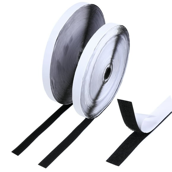 2 Rolls of Self Adhesive Hook and Loop Tapes Strips Heavy-duty Sticky Hook Loop Tape Fasteners
