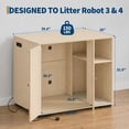 thumbnail image 3 of Large Cat Litter Box Cabinet with Built-in Power Outlet Dog-Proof Shelf Fits Most Self-Cleaning Litter Boxes 5Ft Cord, 3 of 8