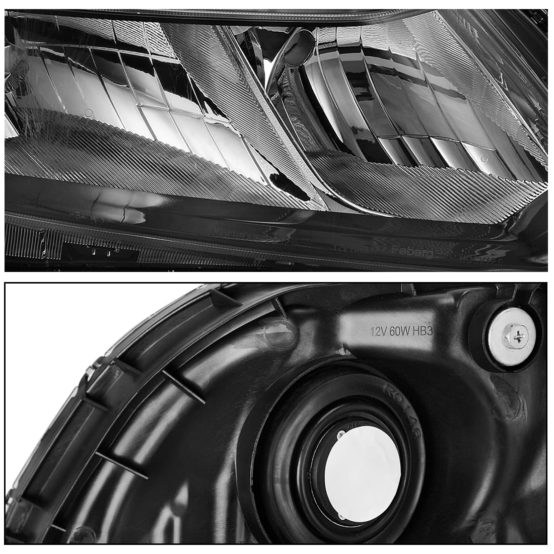RVNI Black Headlights For 2012-2015 Honda Civic Sedan 4-Door 4Dr 2012 2013 2014 2015