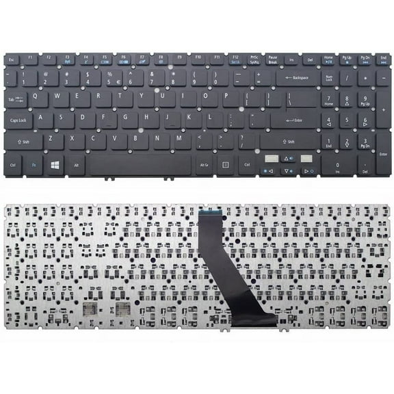 New Laptop Keyboard (Without Frame) Replacement for Acer Aspire V7-581 V7-581G V7-581P V7-581PG V7-582P V7-582PG, US Layout Black Color