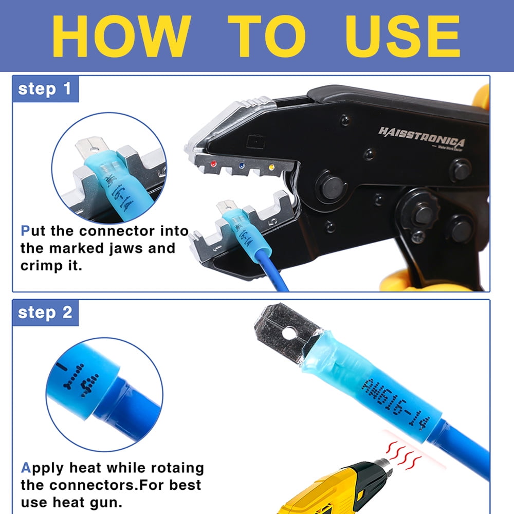 Buy haisstronica 200PCS 2210 Gauge Heat Shrink Male Spade Connectors