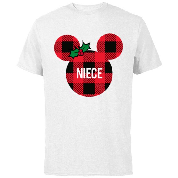 Disney Minnie Mouse NIECE Holiday Familys - Short Sleeve Cotton T-Shirt for Adults - Customized-White