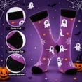 thumbnail image 3 of COOPLUS Halloween Socks for Women Pumpkins Ghosts Print Funny Crew Socks 5 Pairs, 3 of 9