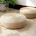 thumbnail image 5 of BToBackYard Japanese Tatami Meditation Yoga Seat Cushion Pad Multifunction Home Decor Round Ethnic Handmade Cattail Mat, 5 of 8