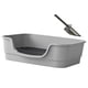 thumbnail image 2 of Caja de arena para mascotas con tapa abierta y pala, tamaño jumbo, para gatos y perros de interior. gris, 2 of 9
