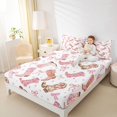 thumbnail image 3 of jejeloiu Pink Cowgirl Boot Bow Full Size Sheets Kids,Cute Western Print Bed Sheets,4-Piece, 3 of 6