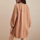 thumbnail image 4 of Vestido de gran tamaño para mujer jersey básico con cuello redondo minivestido traje de calle de línea H, 4 of 6
