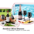 thumbnail image 3 of Juego de 4 copas de vino de acero inoxidable WOTOR, 530 ml, color negro, 3 of 6