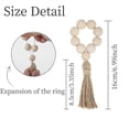 thumbnail image 2 of Juego de 12 servilleteros dorados CHAO hechos a mano de madera con cuentas Y borlas de cuerda, 2 of 5