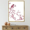 thumbnail image 2 of Designart 'Beautiful Pink Birds Sitting On Flowering Branches' Traditional Framed Canvas Wall Art Print, 2 of 5