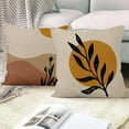 thumbnail image 4 of LAICAIW Boho Pillow Covers 16x16 Inch, Mid Century Sunrise Throw Pillow Covers Abstract Black Leaves Square Cotton Linen Terracotta Couch Pillowcases, Set of 4 (No Inserts), 4 of 7
