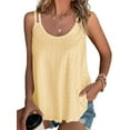 thumbnail image 3 of UVN Spaghetti Strap Tank Tops for Women Summer Sleeveless Tops Eyelet Embroidery Flowy Shirts Scoop Neck Loose Cami, 3 of 8