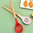 thumbnail image 4 of Silicone colander home beech handle spoon kitchen cooking utensils, 4 of 5