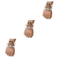 thumbnail image 1 of Bewildely Ramillete de muñeca de rosa de satén hecho a mano de larga duración para bodas y fiestas de graduación elástica única N21 caqui Type1 NO1, 1 of 6