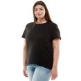 thumbnail image 2 of Women's Plus Size Basic Solid Crew Neck T Shirt, 2XL, Black, 2 of 4