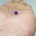 thumbnail image 2 of 925 Solid Sterling Silver Natural Purple Amethyst Ring Gift Free Ship, 2 of 2