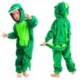 thumbnail image 2 of Disfraz de dinosaurio Kugurumi para niños, disfraz de Cosplay para niños, verde y negro, fiesta escolar, juego de rol para estudiantes, 2 of 4