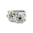 thumbnail image 2 of Gem & Harmony Red Garnet Flower Ring 1/10 Carat (Ctw) in Sterling Silver for Women, 2 of 5