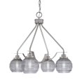 thumbnail image 1 of Odyssey Downlight, 4 Light, Chandelier In Brushed Nickel Finish With 6" Smoke Ribbed Glass, 1 of 1