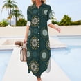 thumbnail image 3 of Aves Mandala Chiffon Dress Retro Bohemia Print Elegant Dresses Streetwear Casual Dress Female Sexy Graphic Vestido Big Size 5XL, 3 of 7