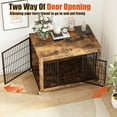 thumbnail image 4 of Waleaf Dog Crate Furniture with Cushion, Double Doors Wooden Dog Kennel Indoor with Wheels, 4 of 8